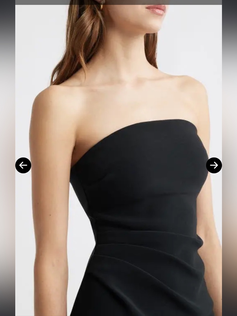 NWT Open Edit Sz XL Women’s Black Ruched Tube Strapless Maxi Slit Dress Ret $79! - Picture 3 of 13